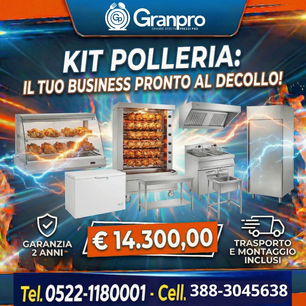 4 fuochi con forno (16) Kit Apertura Polleria - immagine 1